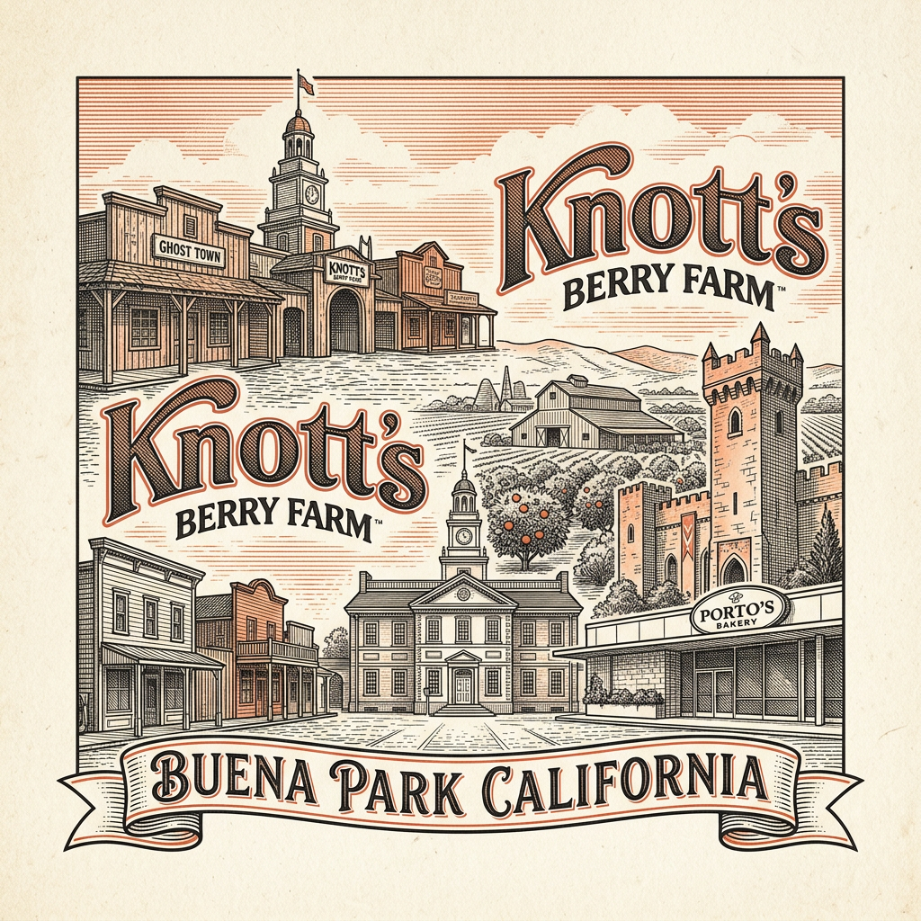 Engraved Buena Park CA city illustration – Official Translations certified translation services from $29.95 per page