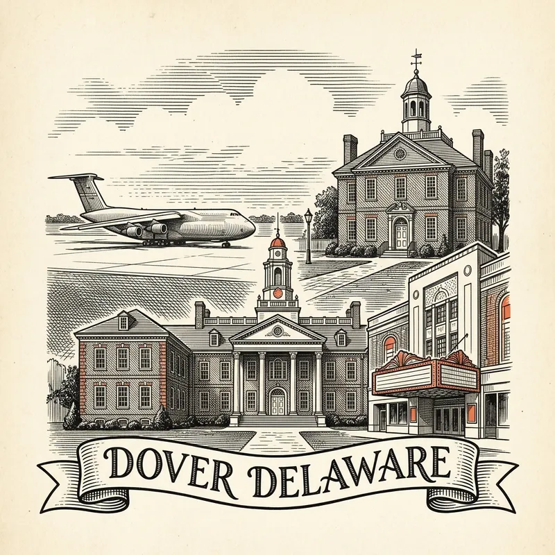 Engraved Dover DE city illustration – Official Translations certified translation services from $29.95 per page