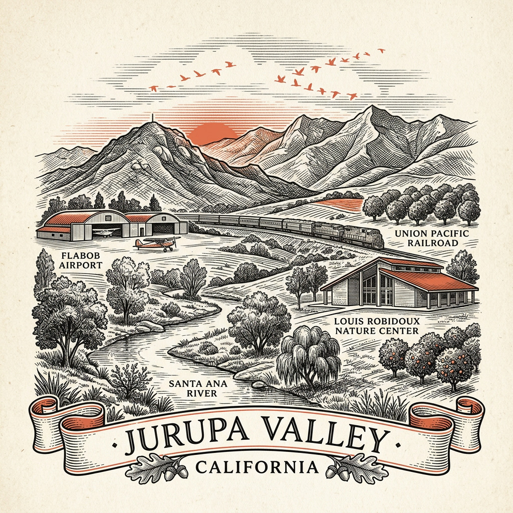 Engraved Jurupa Valley CA city illustration – Official Translations certified translation services from $29.95 per page