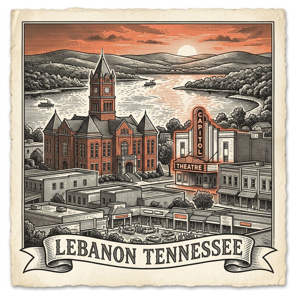 Engraved Lebanon TN city illustration – Official Translations certified translation services from $29.95 per page