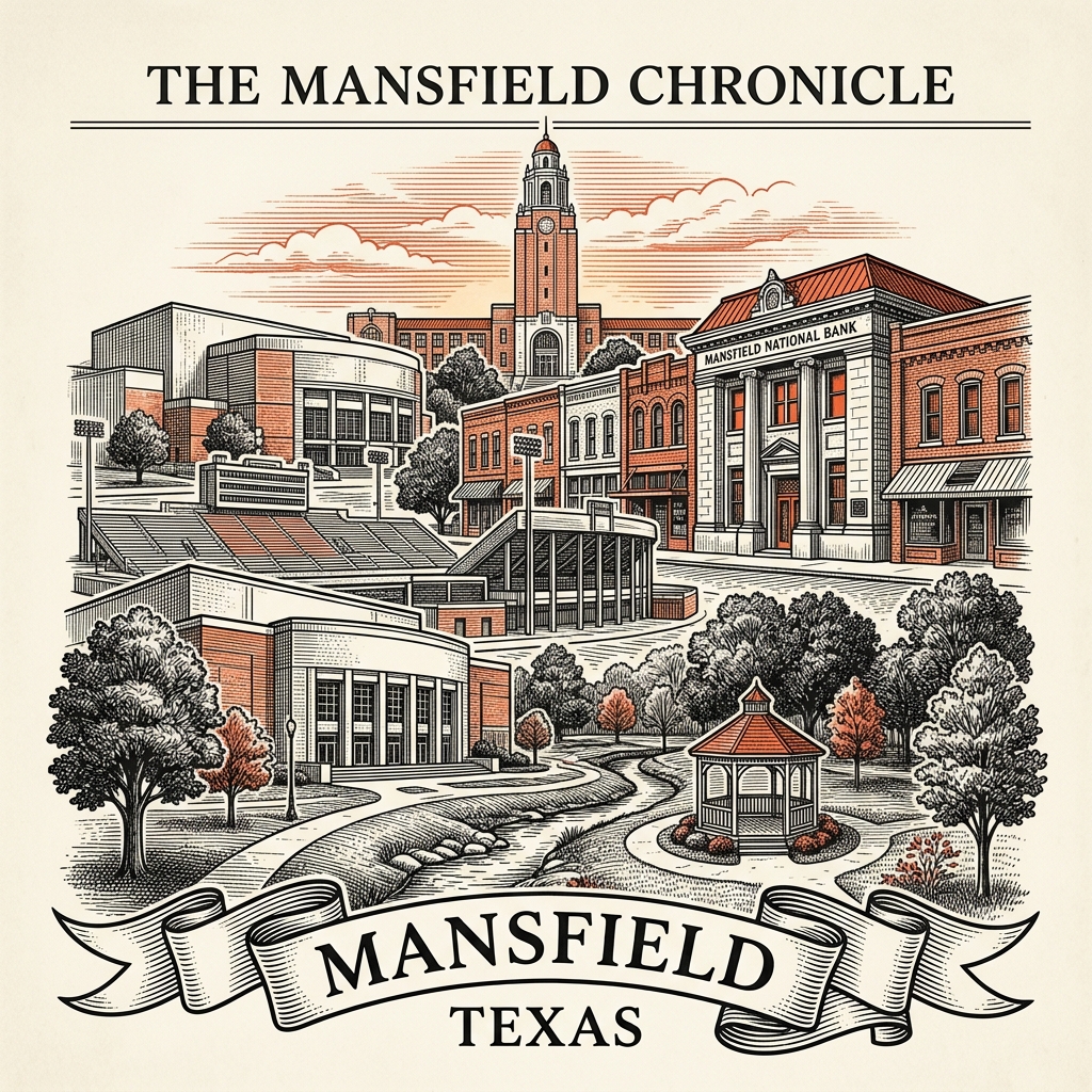 Engraved Mansfield TX city illustration – Official Translations certified translation services from $29.95 per page