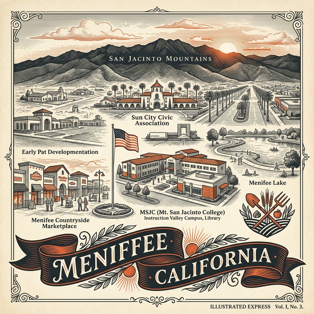 Engraved Menifee CA city illustration – Official Translations certified translation services from $29.95 per page