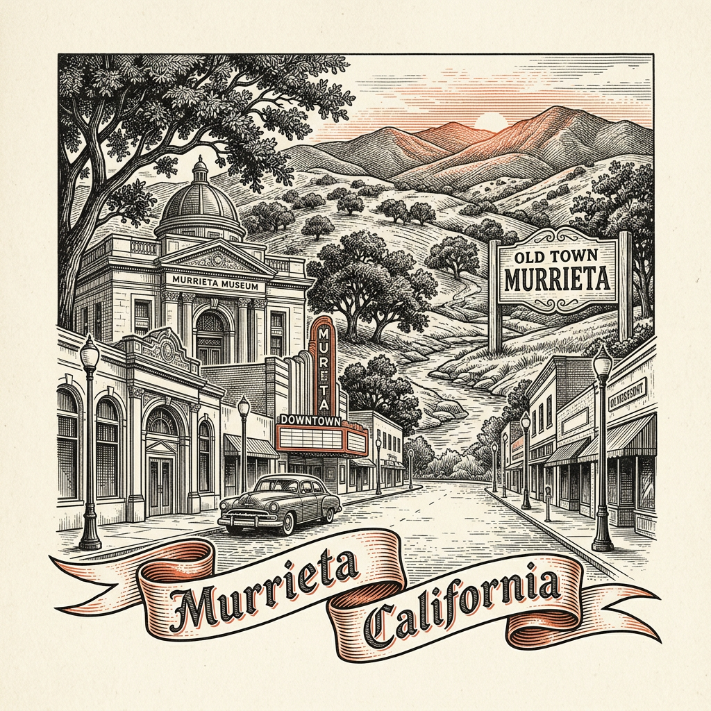 Engraved Murrieta CA city illustration – Official Translations certified translation services from $29.95 per page