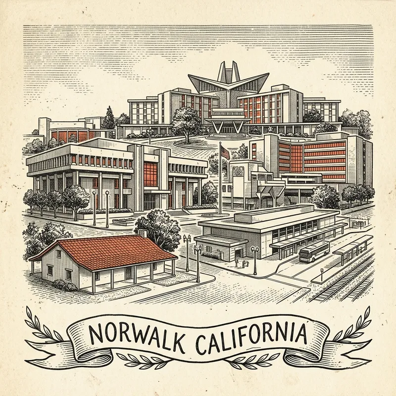 Engraved Norwalk CA city illustration – Official Translations certified translation services from $29.95 per page