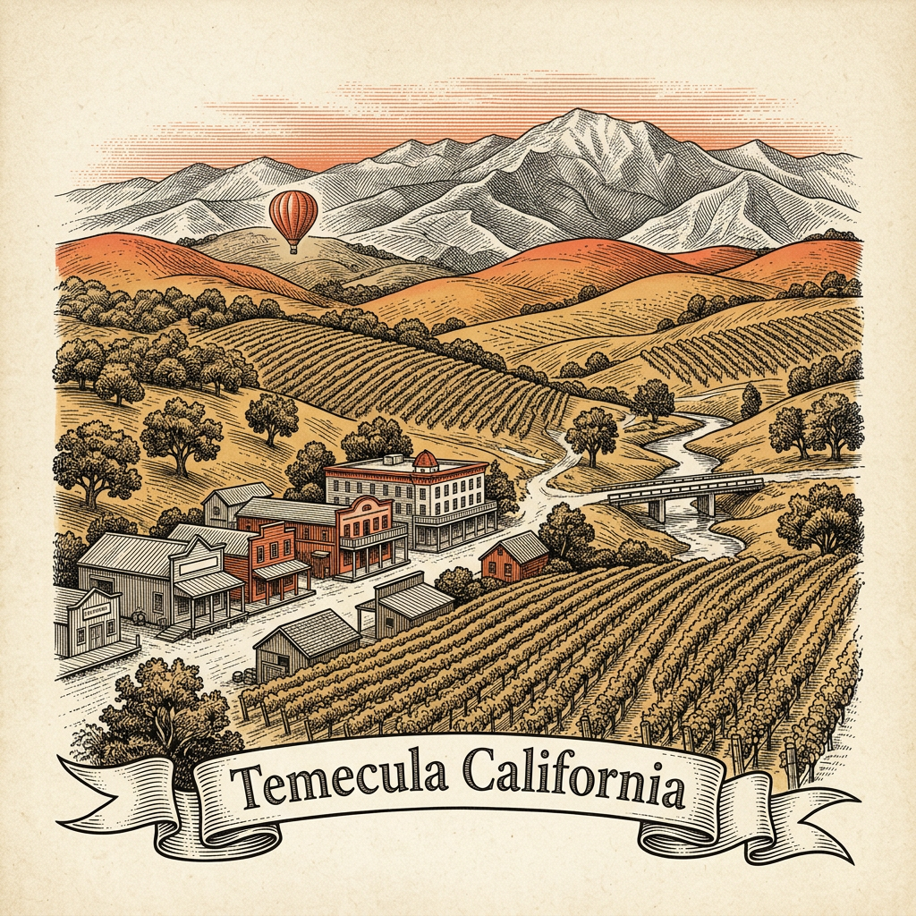 Engraved Temecula CA city illustration – Official Translations certified translation services from $29.95 per page