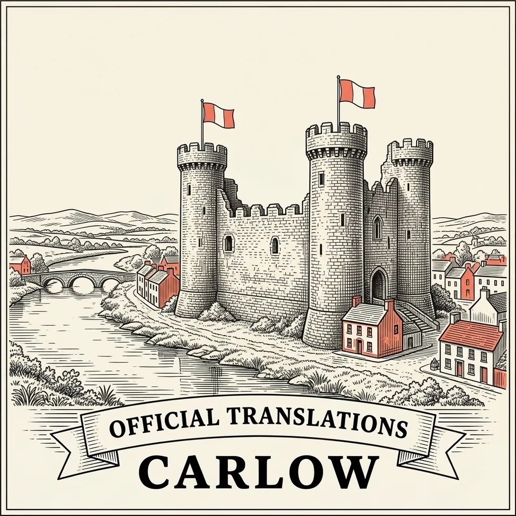Engraved Carlow illustration &ndash; Official Translations certified translation from €29.95 per page