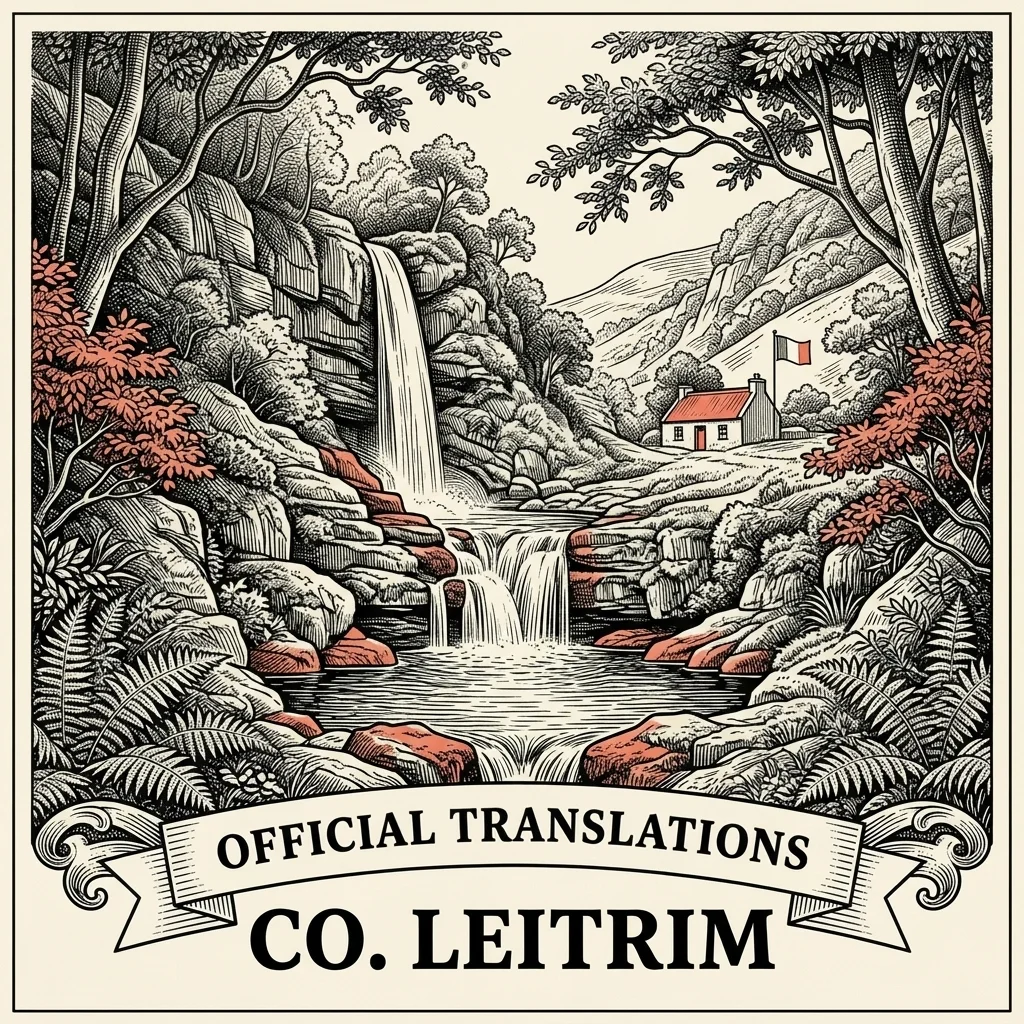 Engraved Co. Leitrim illustration &ndash; Official Translations certified translation from €29.95 per page