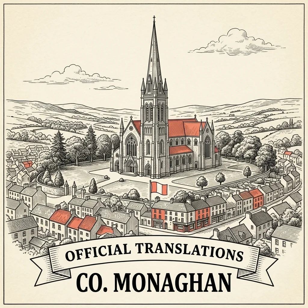 Engraved Co. Monaghan illustration &ndash; Official Translations certified translation from €29.95 per page