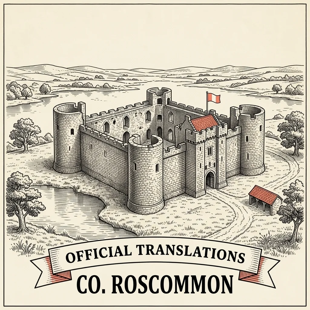 Engraved Co. Roscommon illustration &ndash; Official Translations certified translation from €29.95 per page