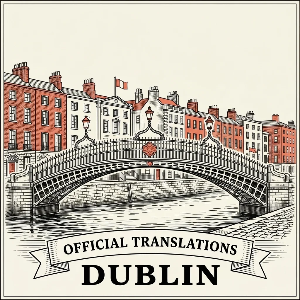 Engraved Dublin illustration &ndash; Official Translations certified translation from €29.95 per page