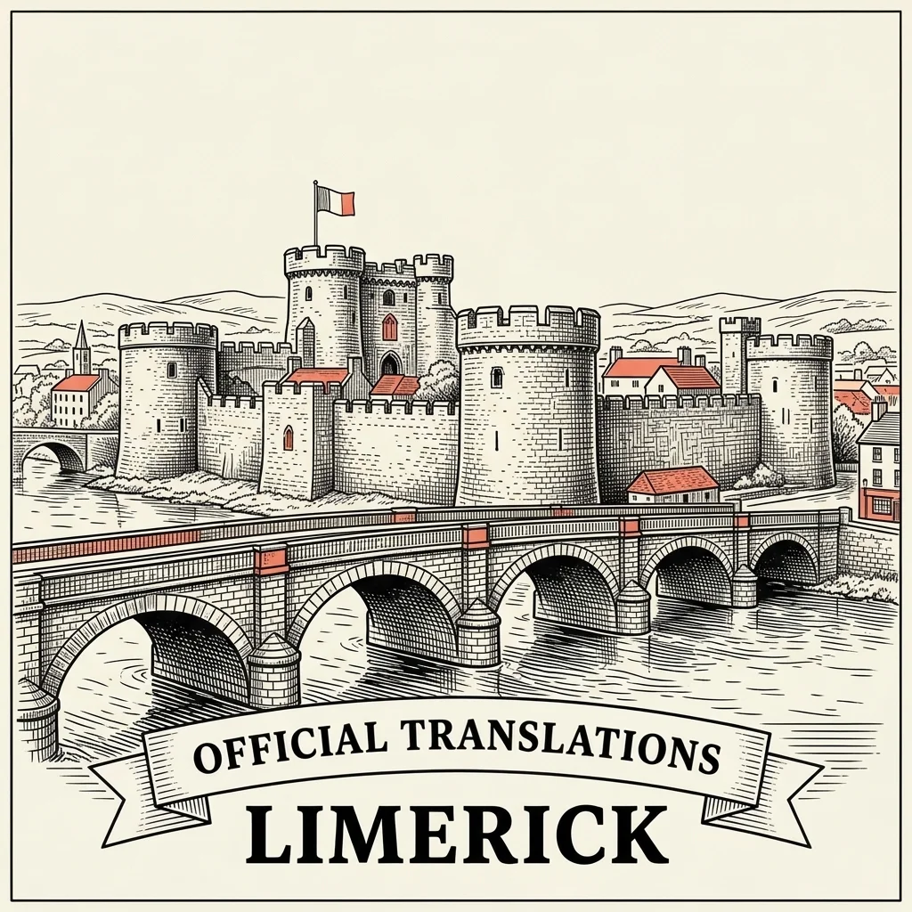 Engraved Limerick illustration &ndash; Official Translations certified translation from €29.95 per page