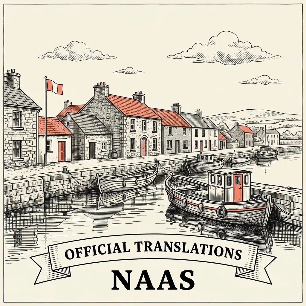 Engraved Naas illustration &ndash; Official Translations certified translation from €29.95 per page