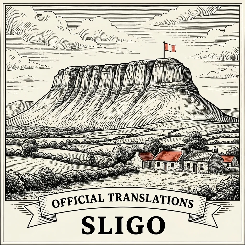 Engraved Sligo illustration &ndash; Official Translations certified translation from €29.95 per page