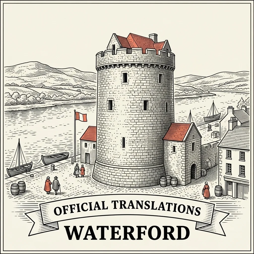 Engraved Waterford illustration &ndash; Official Translations certified translation from €29.95 per page